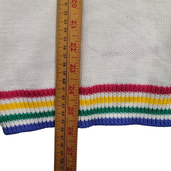 Vintage Lucia Handcrafted Floral Knit Pullover Sweater XL - Picture 10 of 10